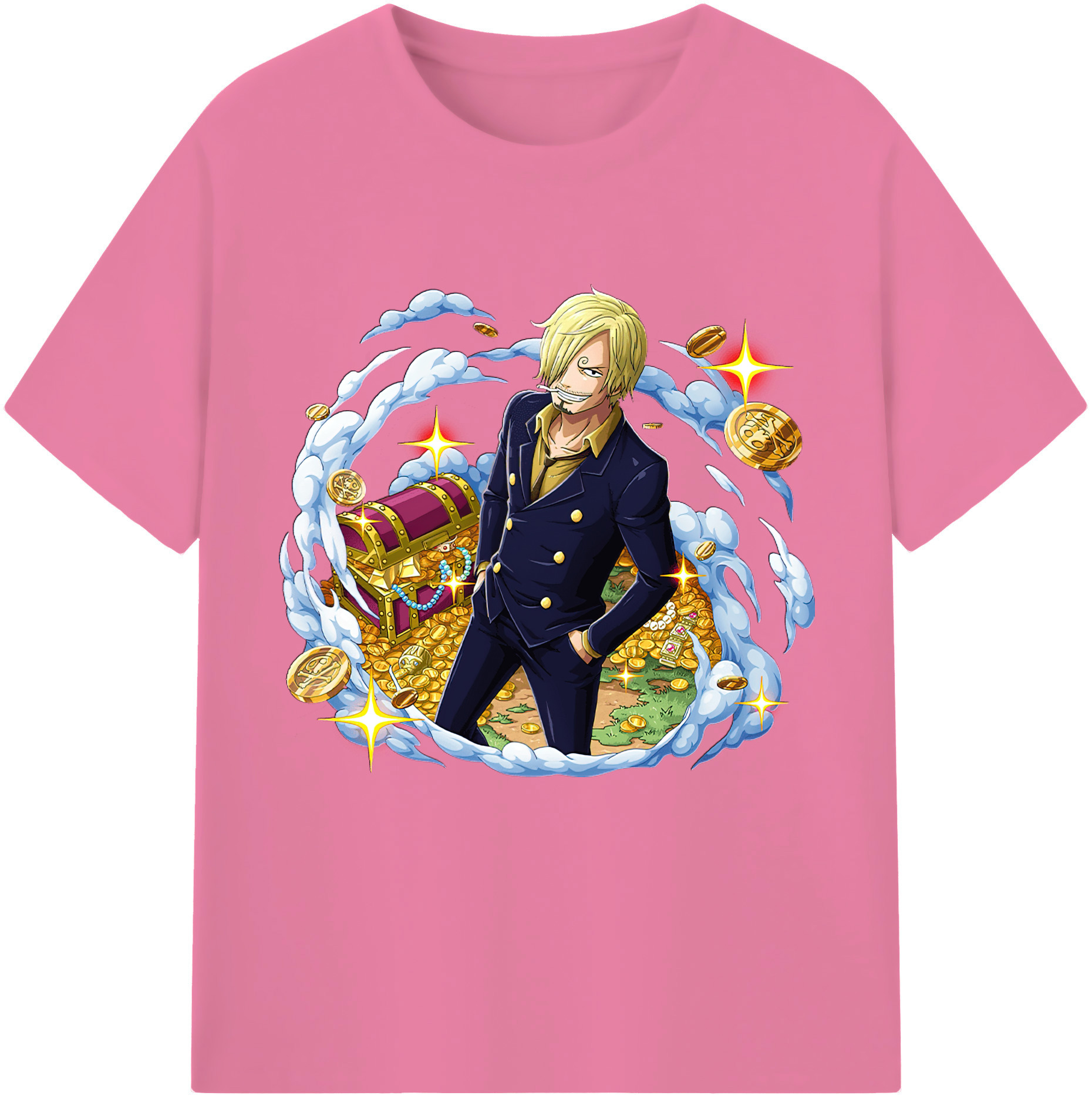 ワンピース サンジ ONE PIECE Sanji 綿100％半袖Tシャツ（フロントプリント）